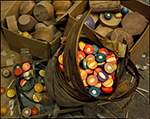 Halved billiard balls, Blatt Billiards, New York City, 2014